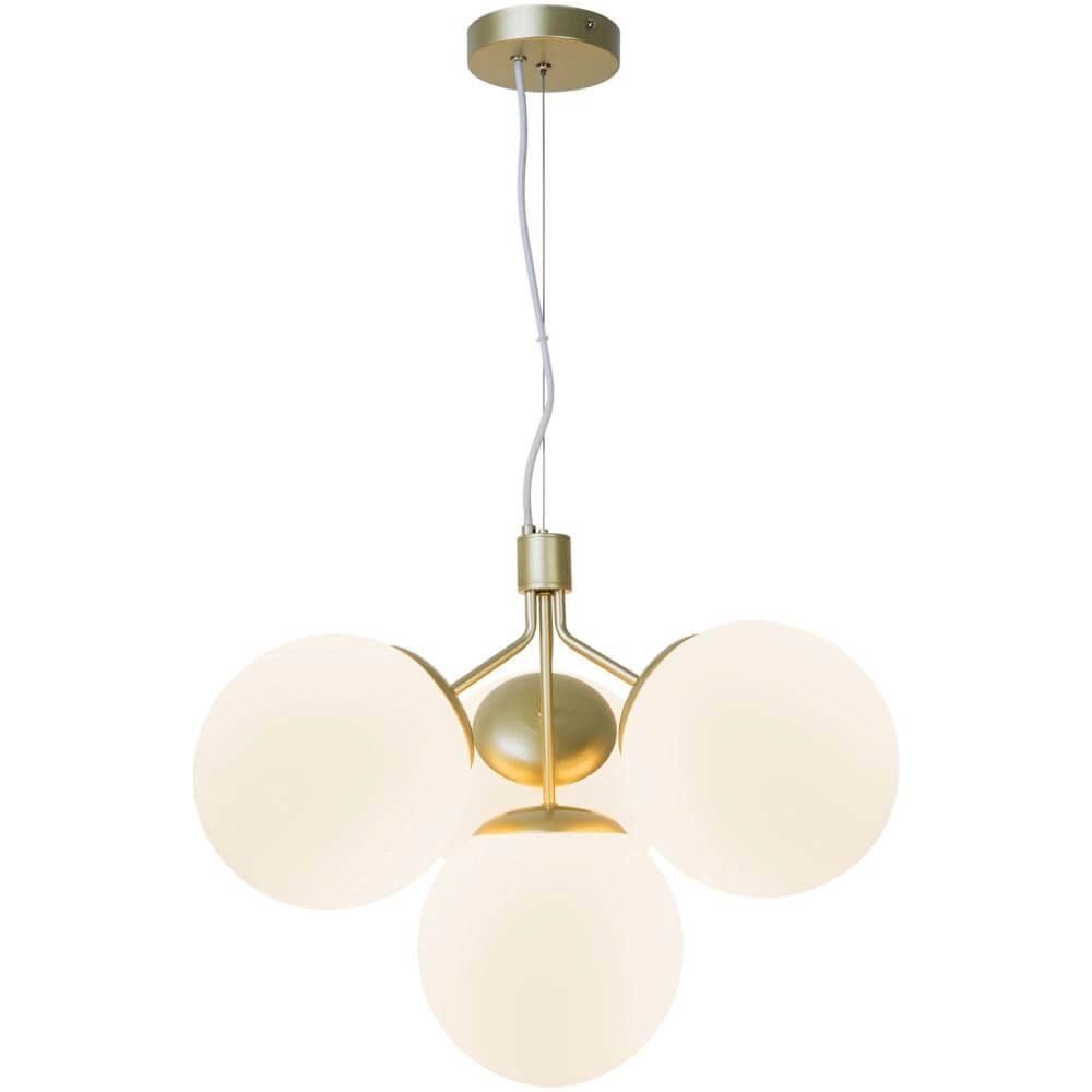 Suspension 4 lumières Ivona Or avec verre blanc Nordlux 5704924005329