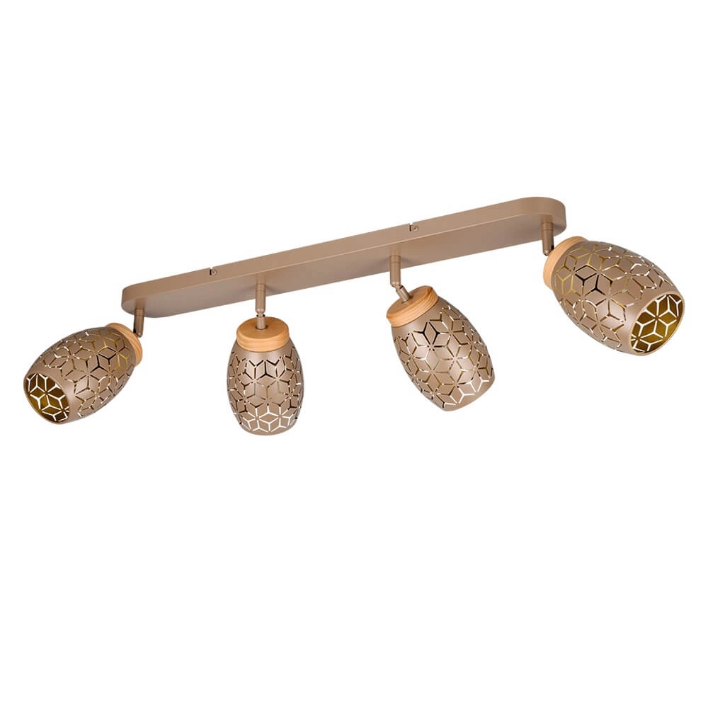 Spot apparent à 4 lumières Bidar brun café Trio 4017807640717