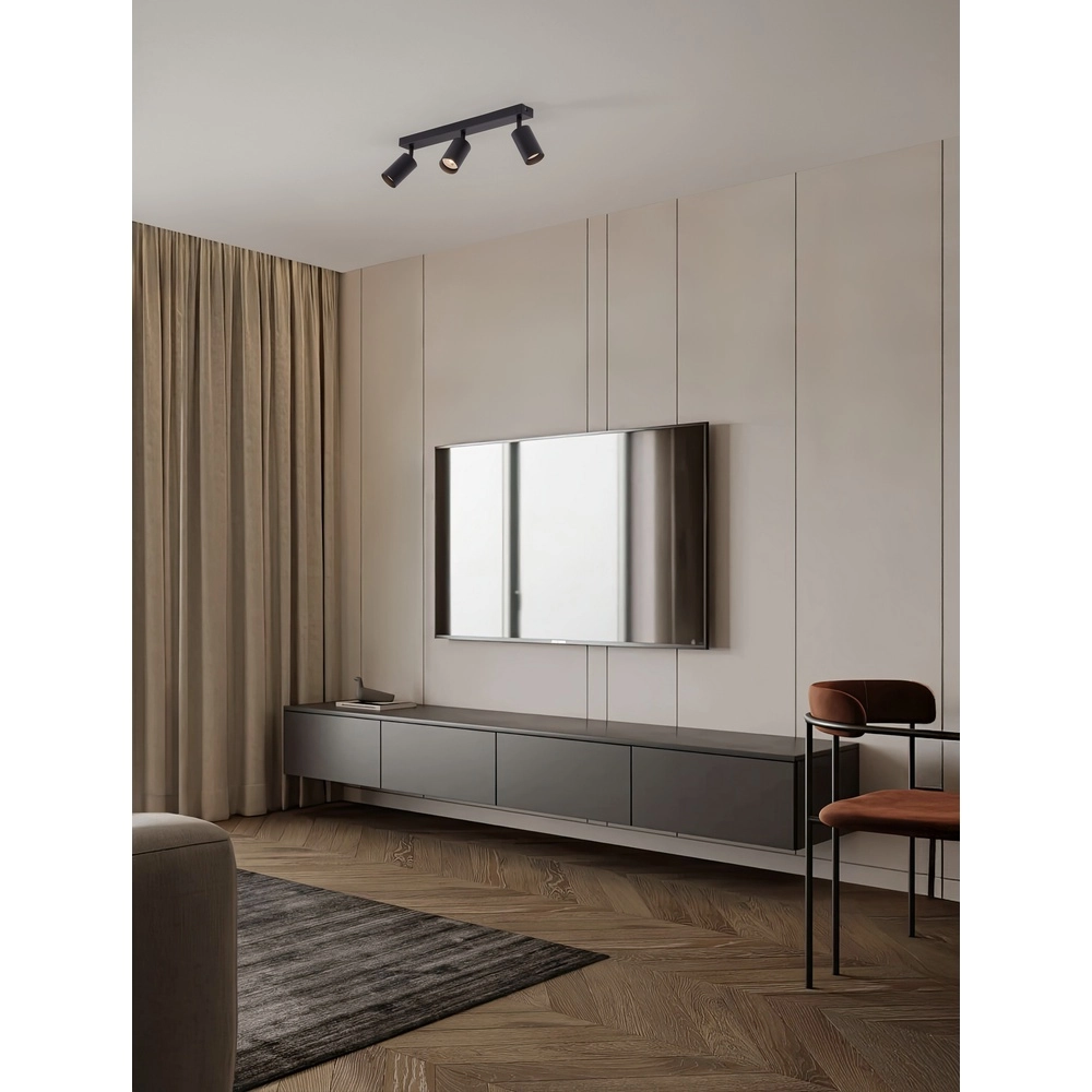 Spot de plafond Reig 3 lumières noir Lyora 5212017477958