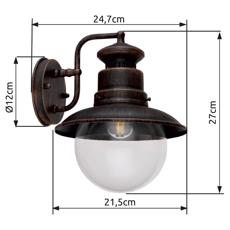 Lampe murale de conception Sella Brown Globo 9007371381685