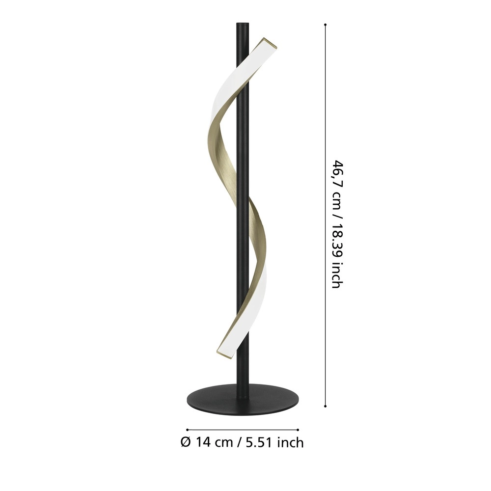 Lampe de table Conaprato noir avec or Eglo 9008606357376