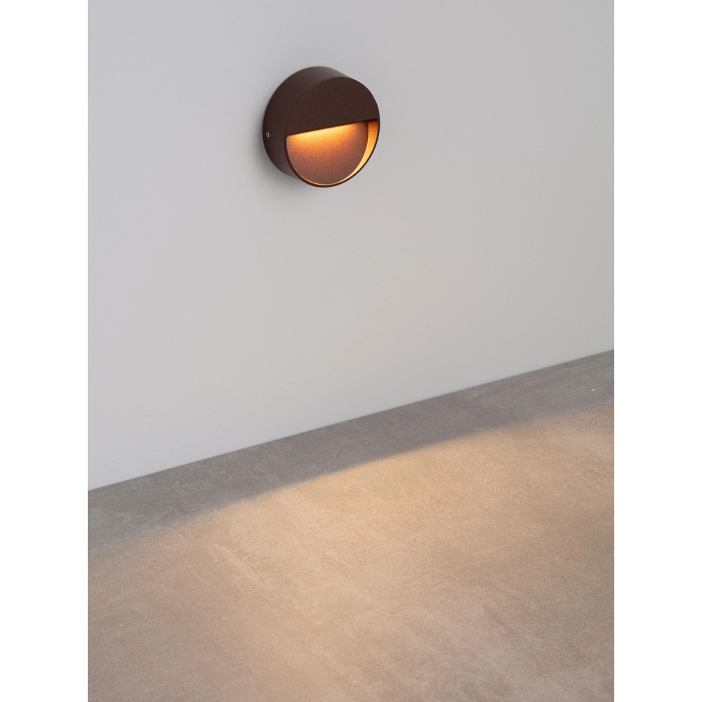 Lampe murale ronde Sete Brun rouille Lyora 5212017497932