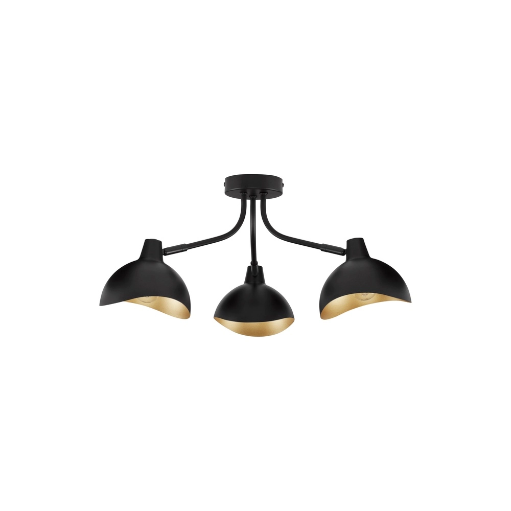 Plafonnier Geti M noir avec intérieur doré Lyora 5212017436399