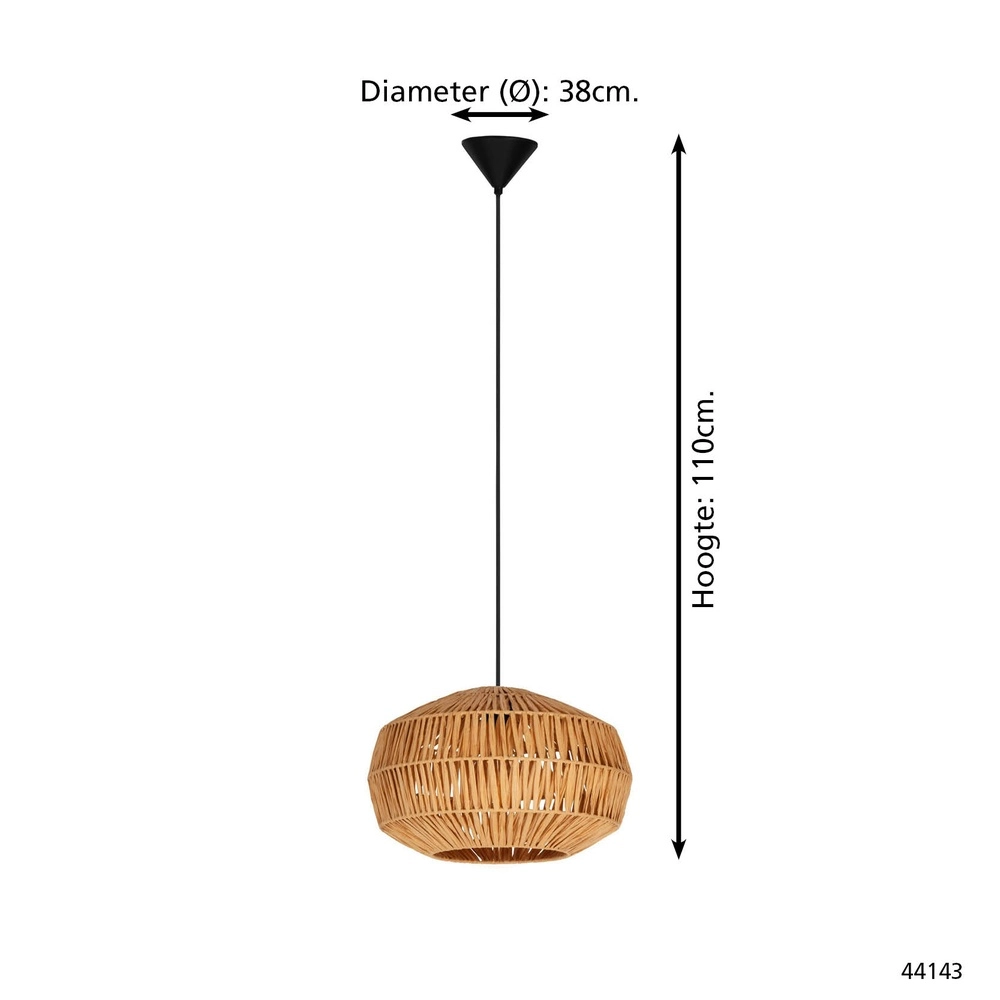 Suspension en rotin Sheldon Ø 38cm Eglo 9008606359783