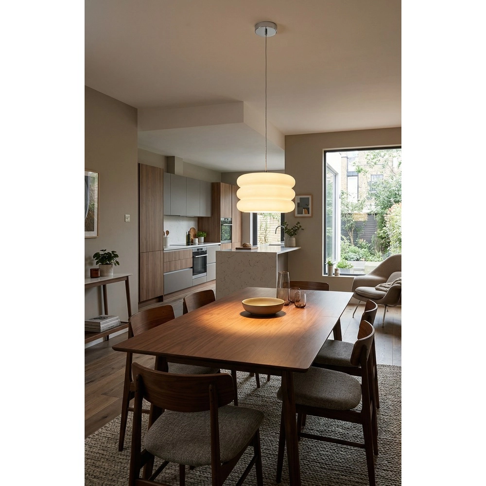 Lampe pendante de conception Tortora chrome avec blanc Ø 30cm Eglo 9008606405572