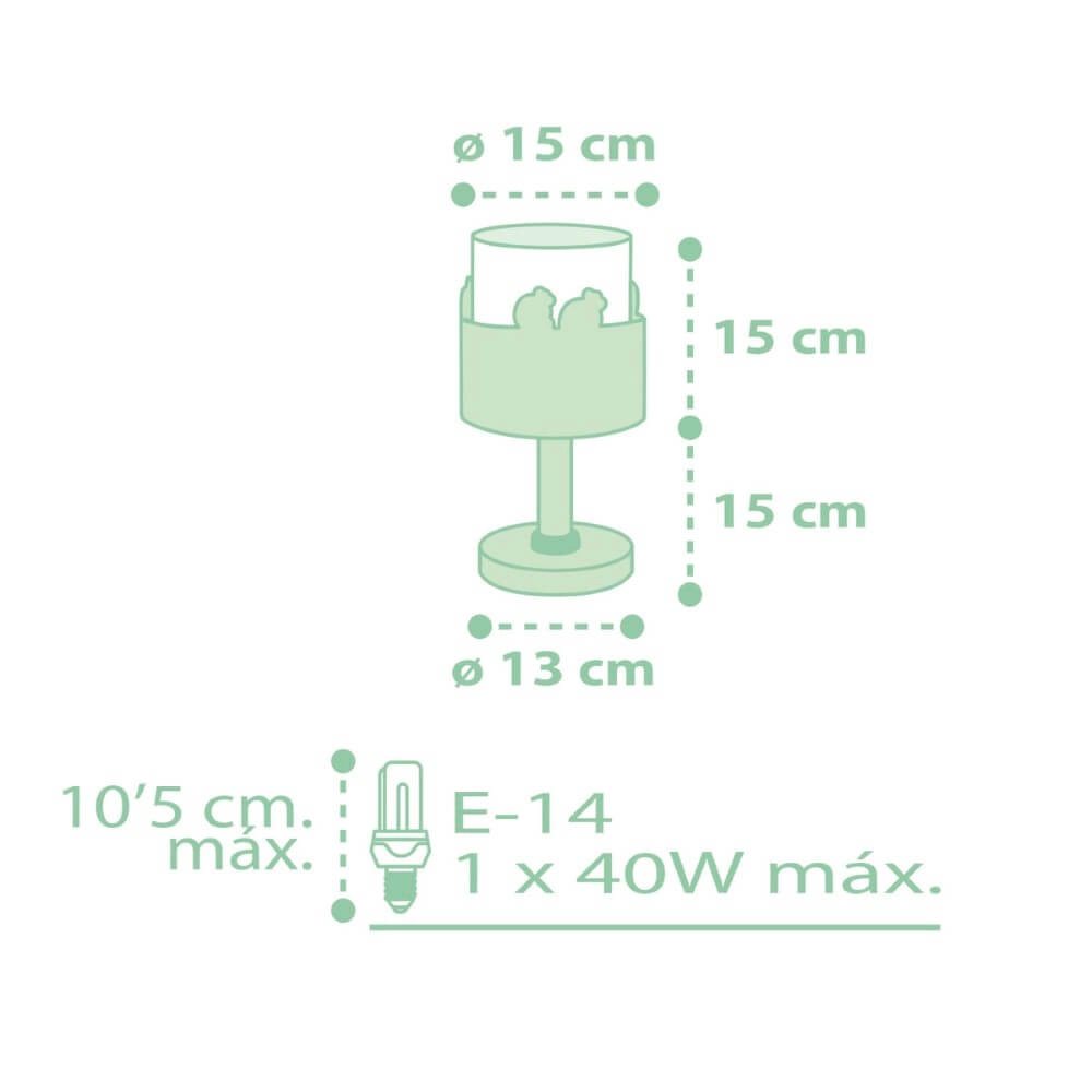 Lampe de table verte Sweet Love Green Dalber 8420406613819