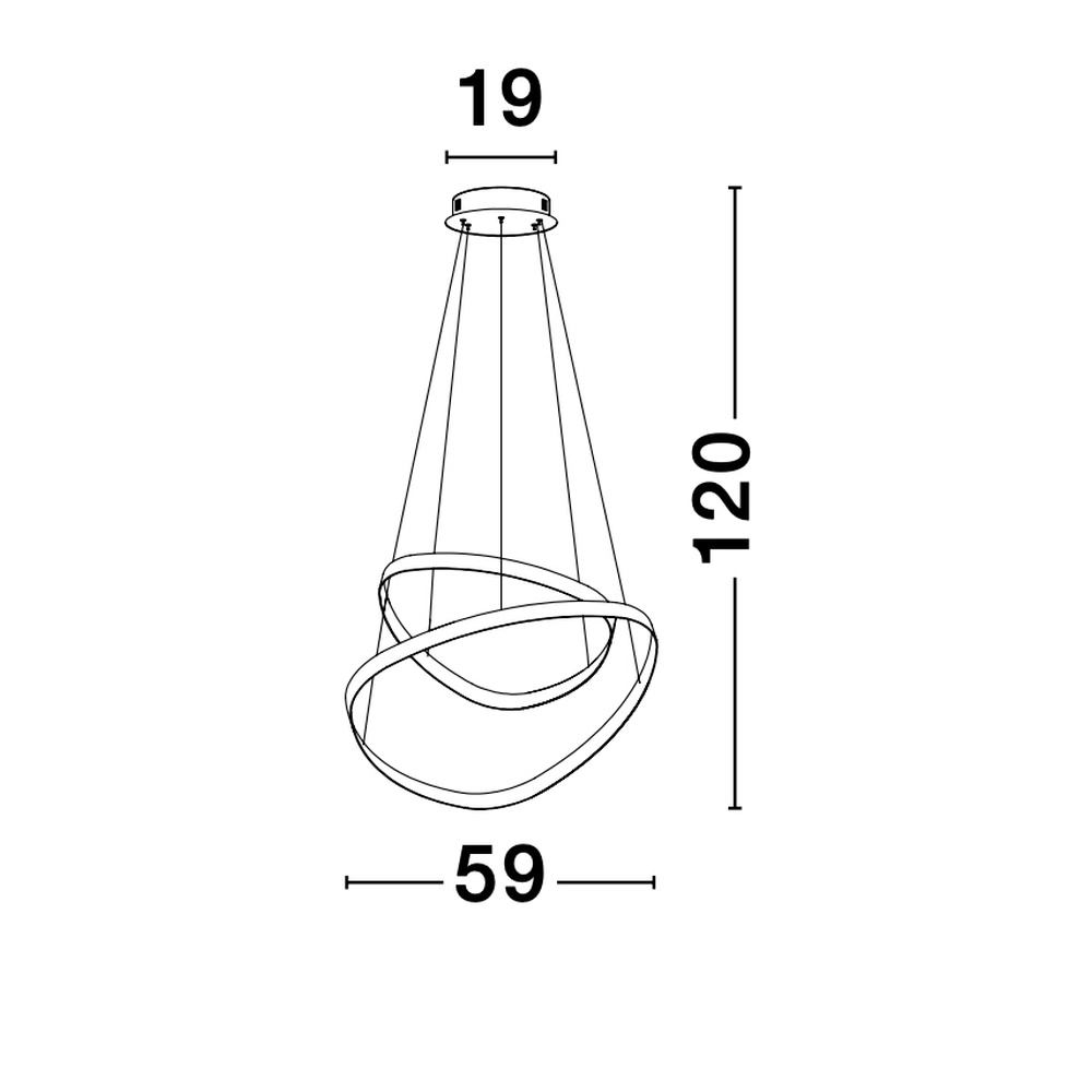 Suspension design Aries blanc Ø 59cm Lyora 5212017419811