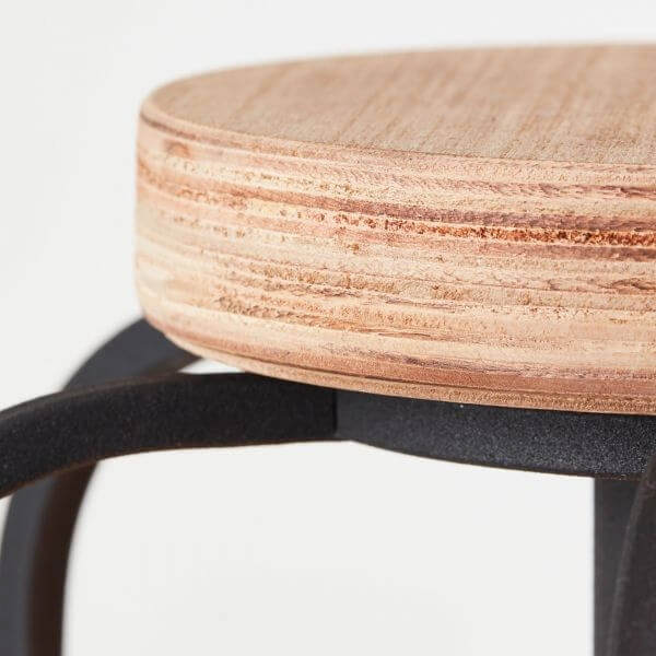 Plafonnier Tosh 20cm noir avec bois marron Brilliant 4004353395314