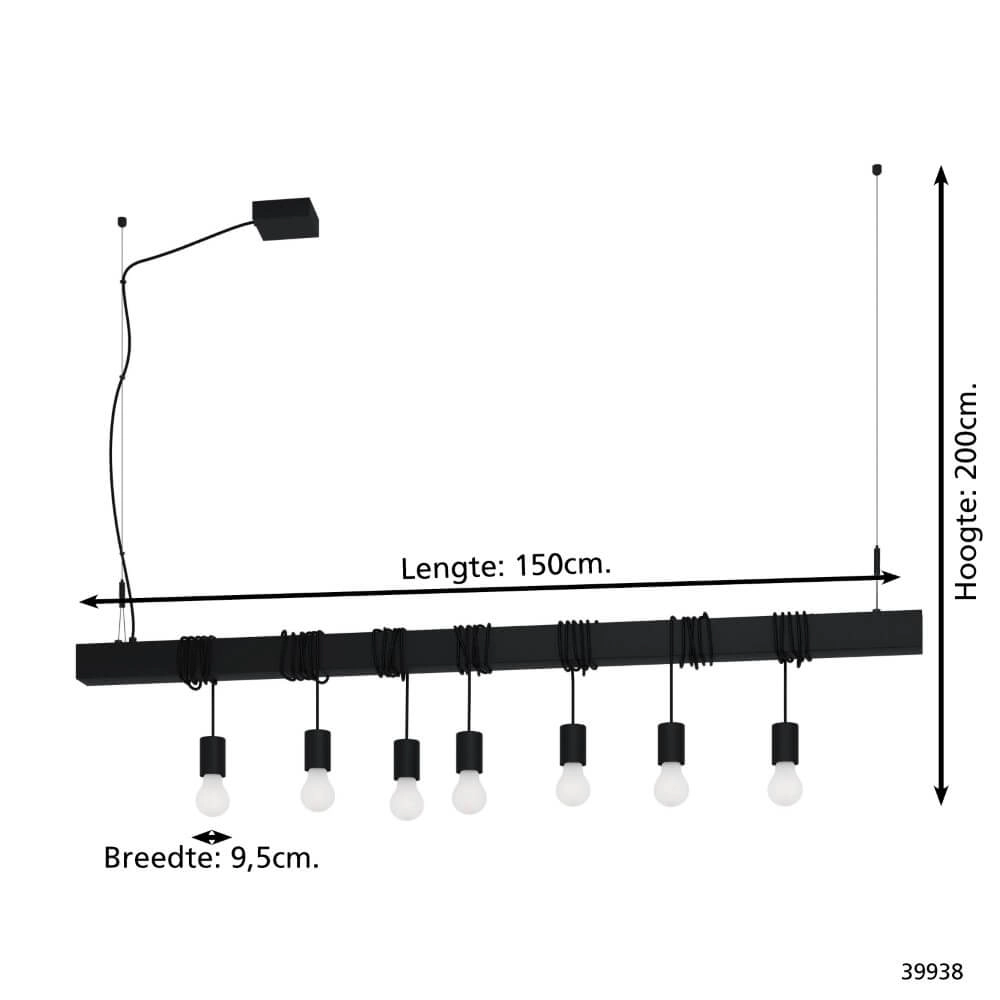 Lampe suspendue noire Townshend-B 7 lumières Stars of Light 9002759399382