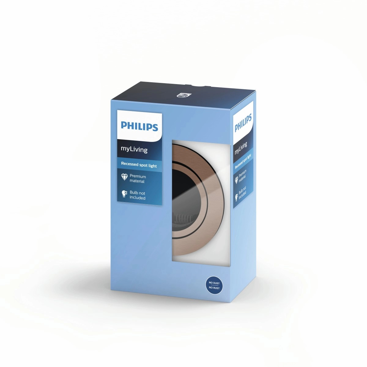 Spot encastré directionnel Donegal GU10 9cm rond en cuivre et laiton Philips 8718696160862