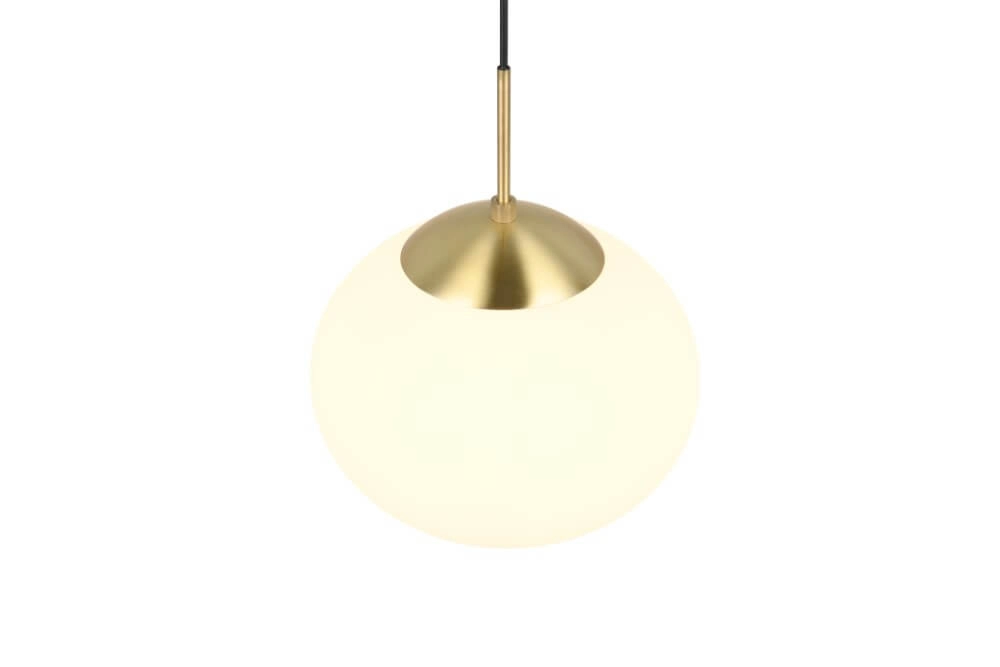 Lampe à suspension ovale Fomento Ø 30cm - laiton avec verre blanc Trio 4017807616217