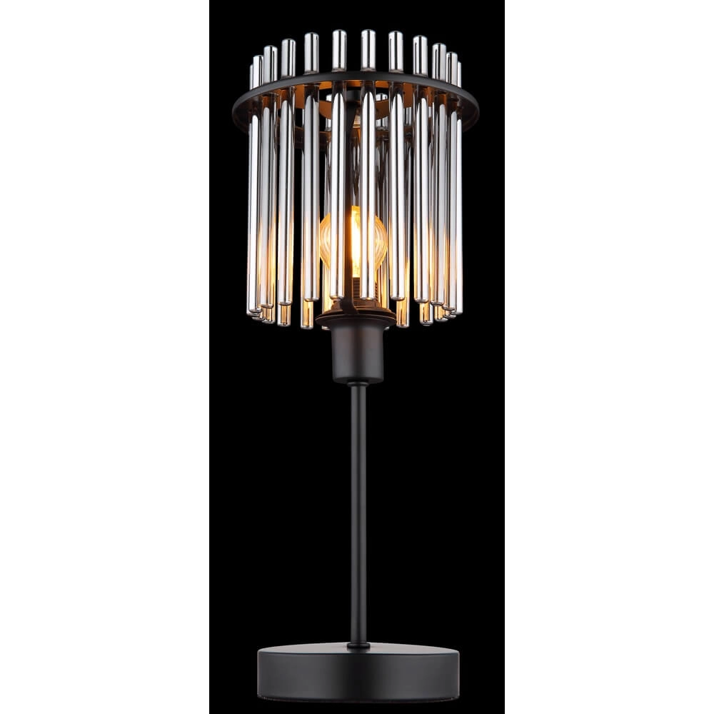 Lampe de table noire Gorley avec verre fumé Ø 15cm Globo 9007371454181