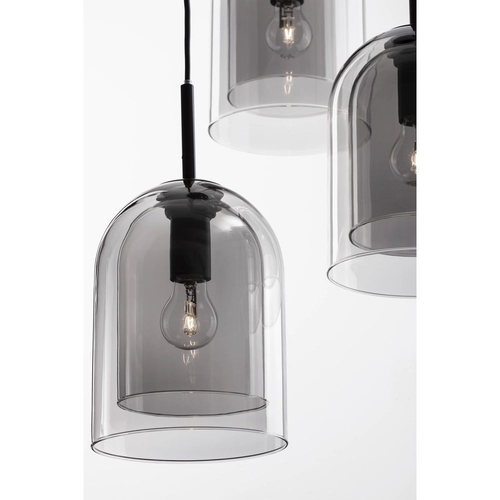 Suspension Velor 3 lumières noir rond Lyora 5212017431189