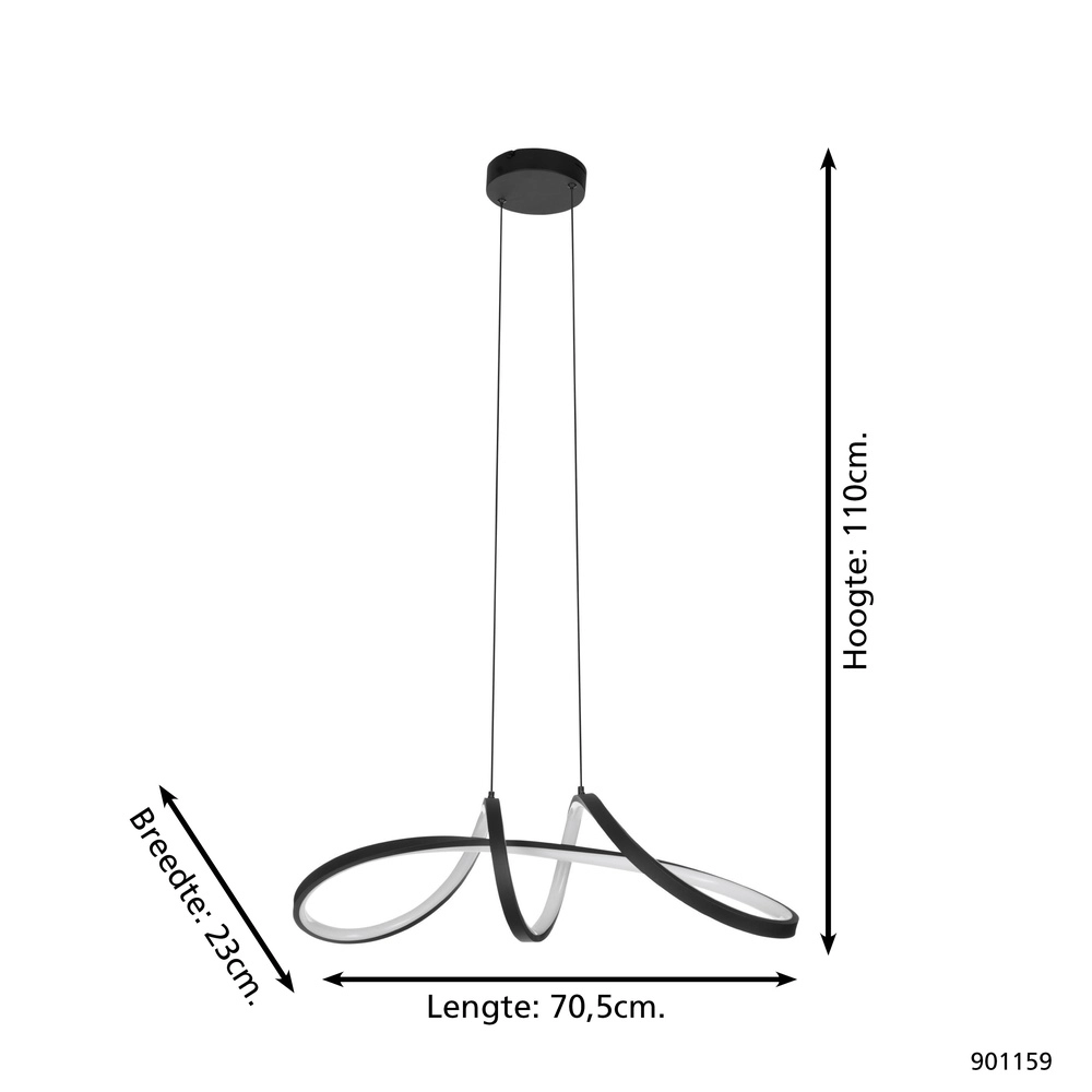 Lampe suspendue Zigbee Calarossa-Z LED - Noir Eglo 9008606312955