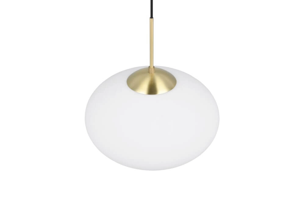 Lampe à suspension ovale Fomento Ø 40cm - laiton avec verre blanc Trio 4017807616231