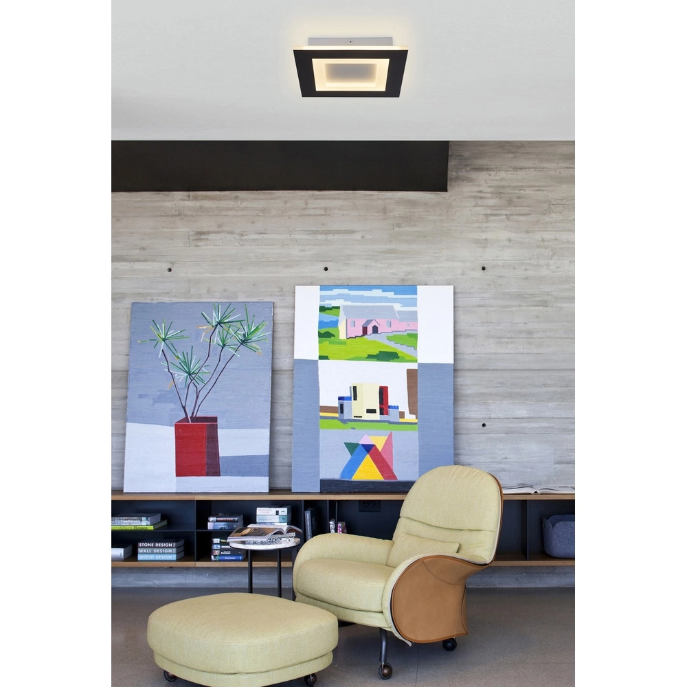 Plafonnier Squary Carré 25cm Noir Searchlight 5053423307756