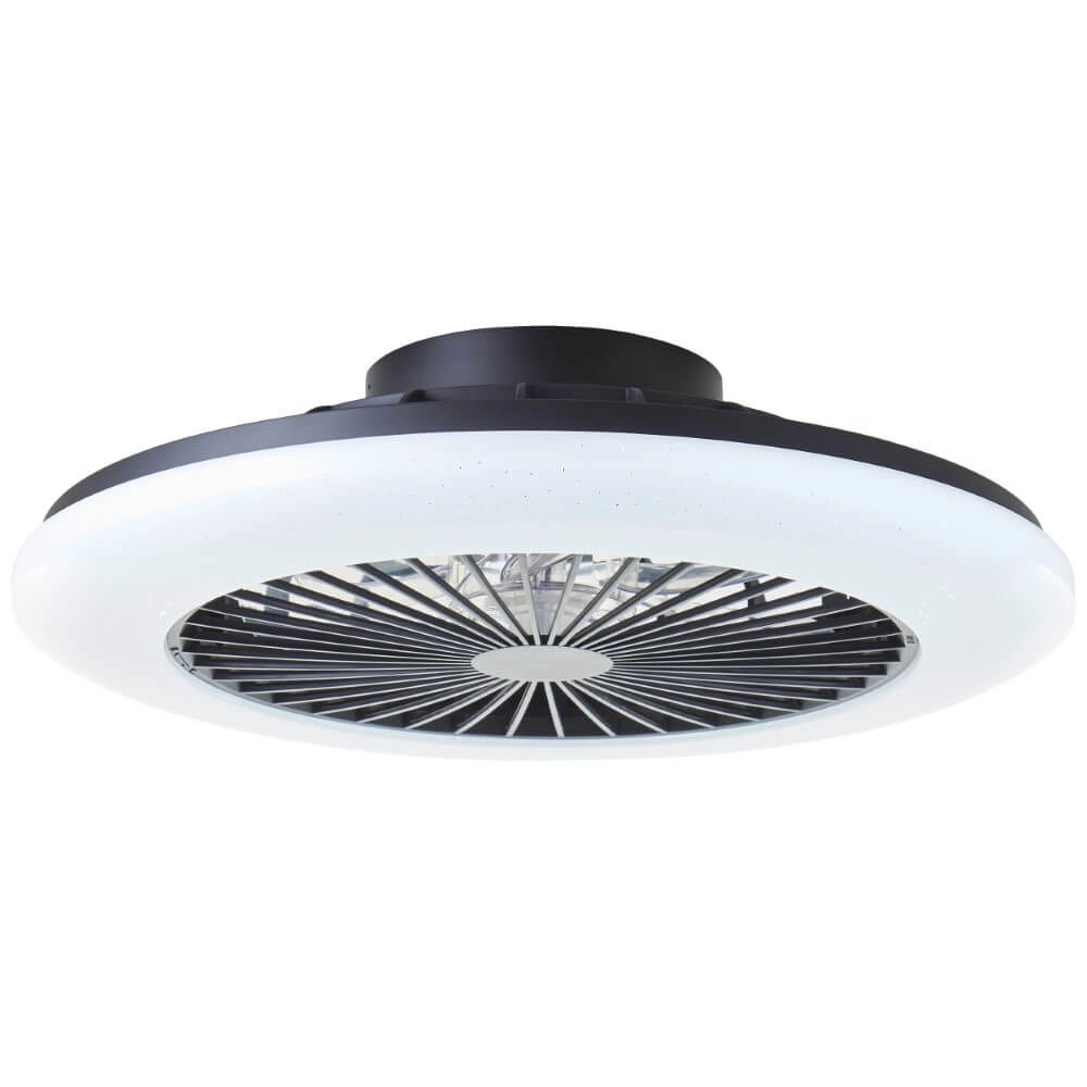 Éventail noir Salerno avec fonction RVB Brilliant 4004353435881