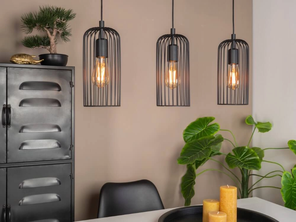 Lampe suspendue table à manger Roccamena 1 Lampe à fil à 3 lumières Eglo 9002759436889