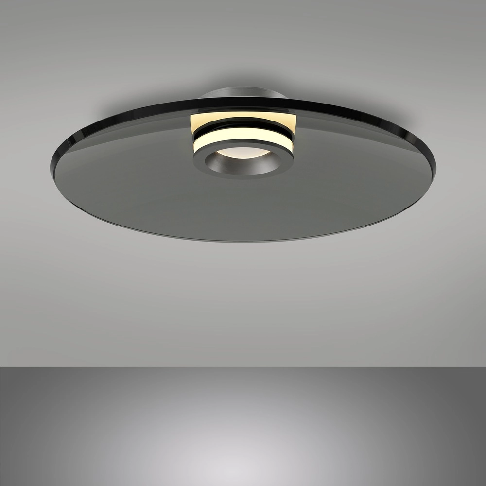 Lampe de plafond Pure Moon Ø 50cm - platine avec verre fumé Paul Neuhaus 4012248386347