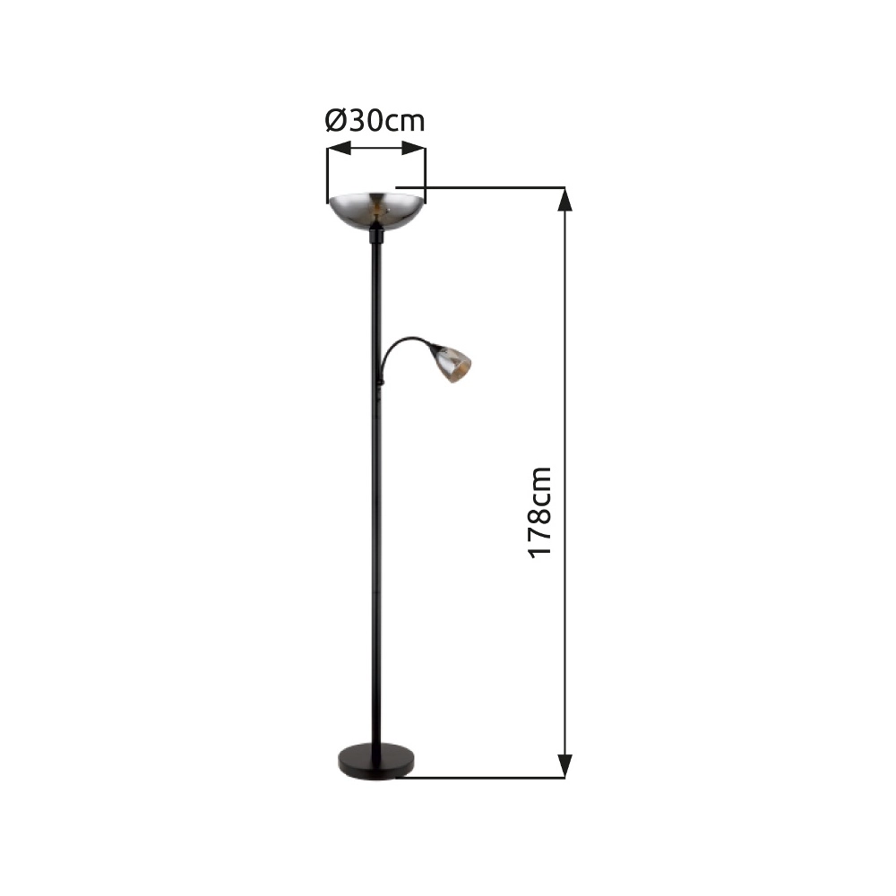 Lampe de pied Blade Noir Globo 9007371451951