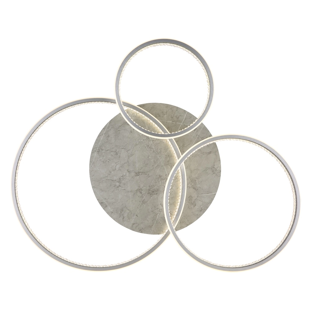 Lampe de plafond Mary Gris argenté à 3 lumières Globo 9007371519859
