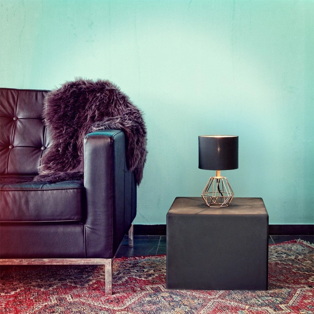 Lampe de table Carlton 2 cuivre rouge avec du noir Eglo 9002759957872