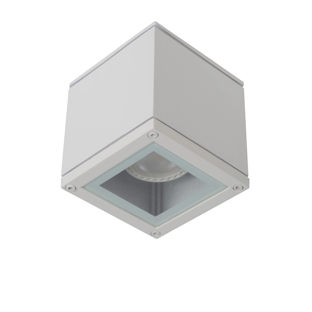 Projecteur carré de plafond Aven toilettes IP65 blanches