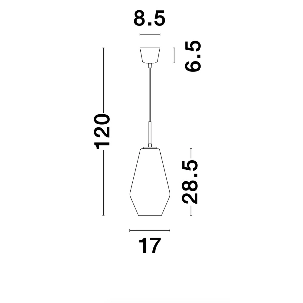 Suspension Veiro verre chromé Ø 17 x 28,5cm Lyora 5212017421289