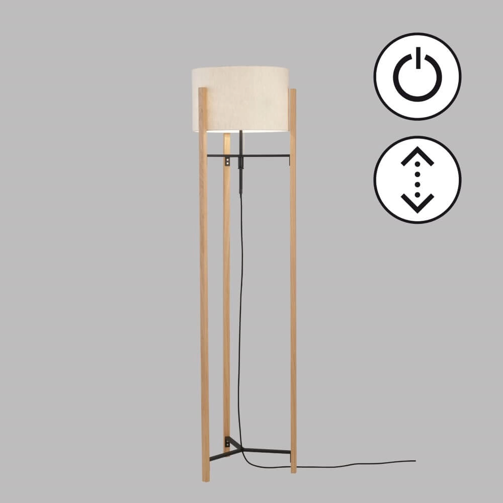 Lampe de table Shine-Wood avec teinte crème Fischer & Honsel 4003694404846