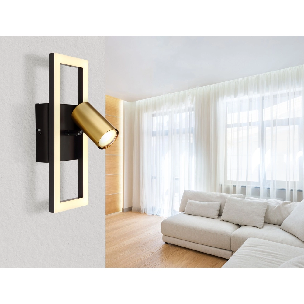 Lampe murale de conception Marrie noir avec or Globo 9007371432172