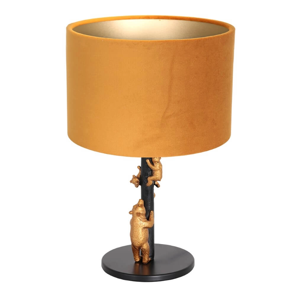 Lampe de table design Animaux avec du velours doré Lampe de table design Animaux avec du velours doré