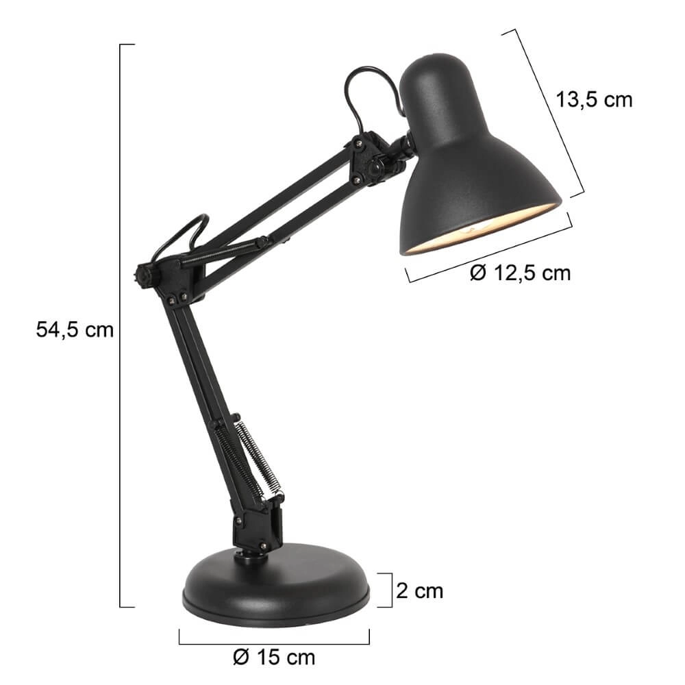 Lampe de bureau rétro Study noir mat Steinhauer 8712746167108