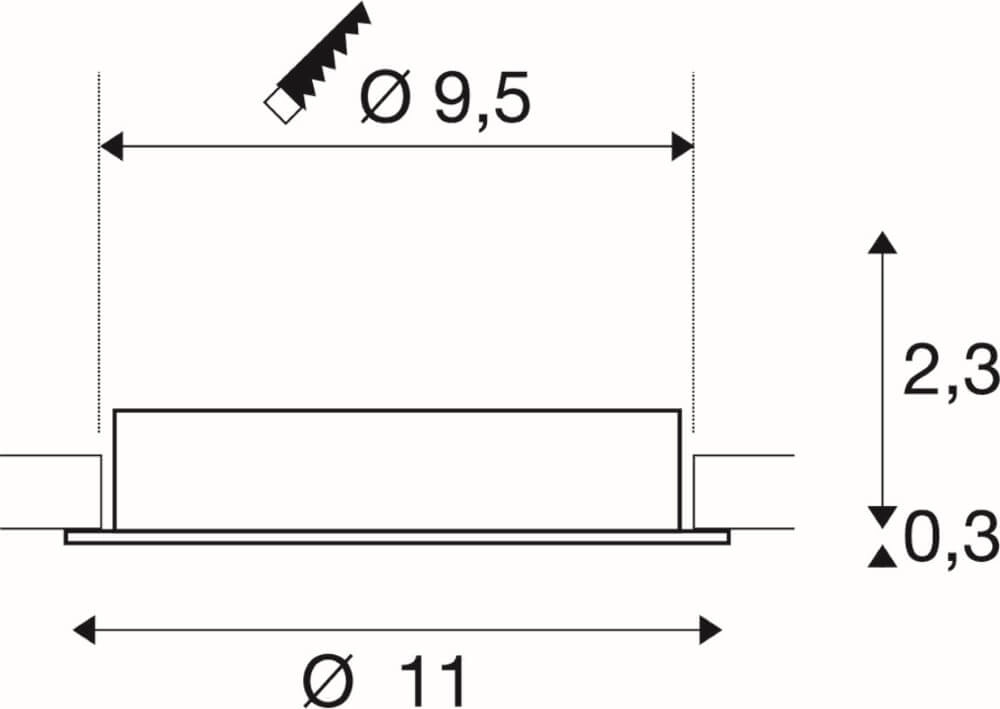 Anneau de montage New Tria 95 rond en aluminium - sans ferrure SLV 4024163277228