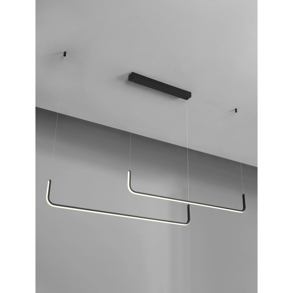 Suspension élégante Strita noir double 3000K