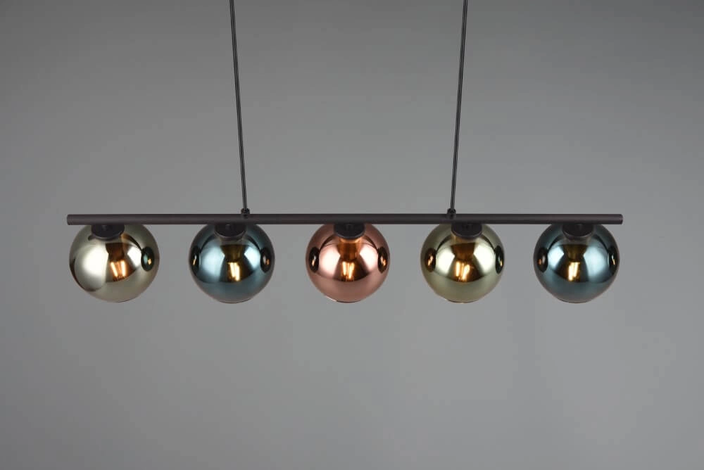 Lampe suspendue design Sheldon noir avec verre fumé Trio 4017807585254