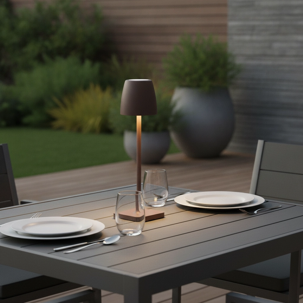 Lampe de table Colt Rechargeable brun rouille