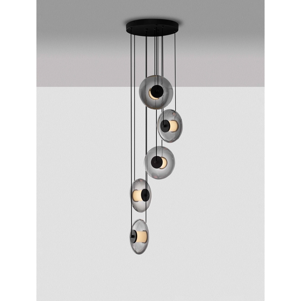 Suspension unique Ballet Noir 5 lumières rond