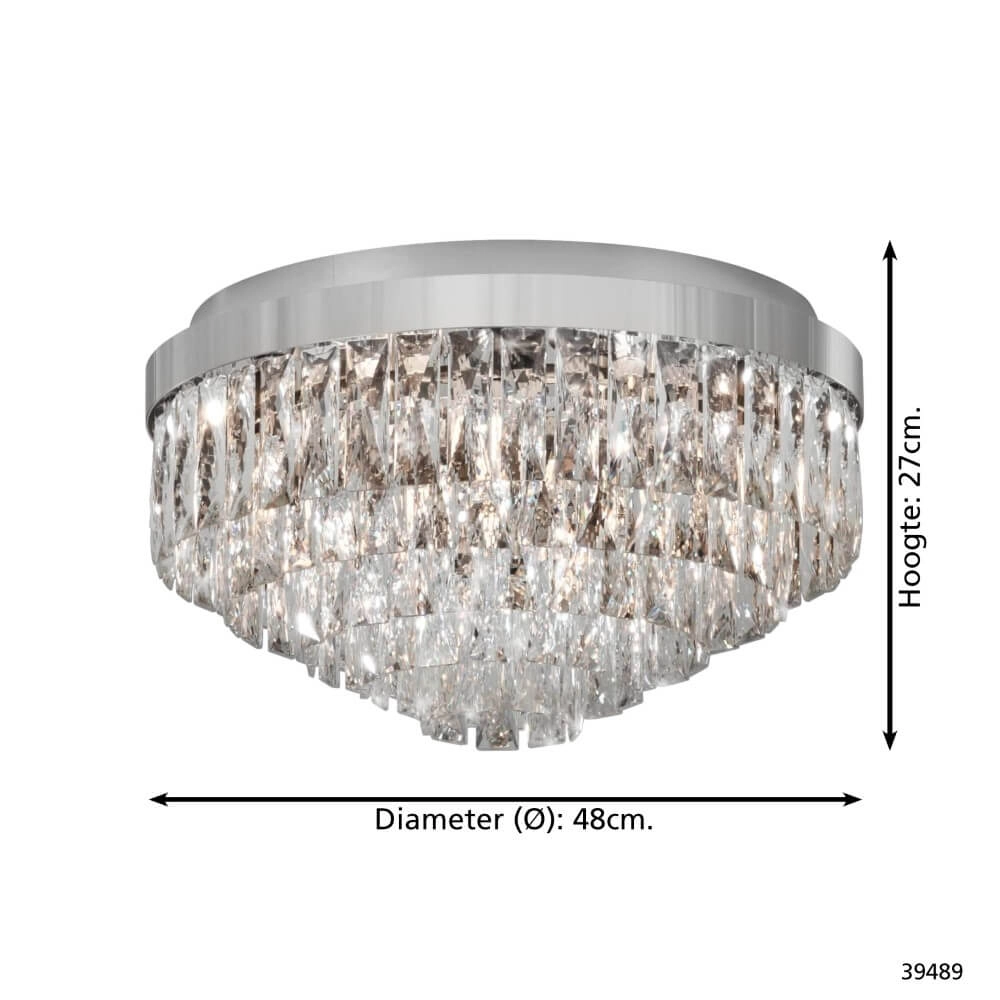 Lustre de plafond Valparaiso 1 chromé Ø 48cm Stars of Light 9002759394899