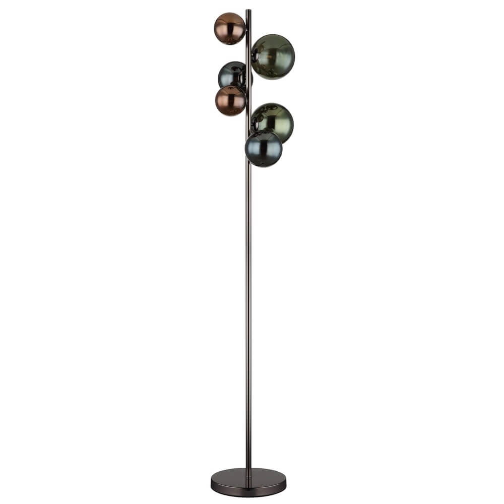 Lampadaire noir Riha Verre coloré 6 lumières Globo 9007371450114