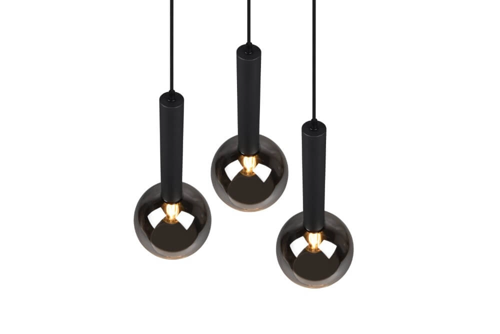 Lampe suspendue 3 lumières Clayton noir Trio 4017807522488