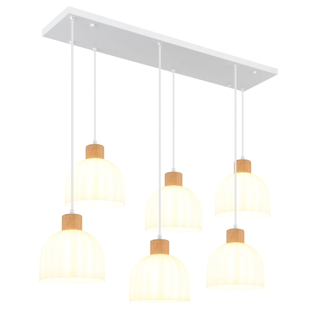 Lampe suspendue à 6 lampes Swanson Blanc