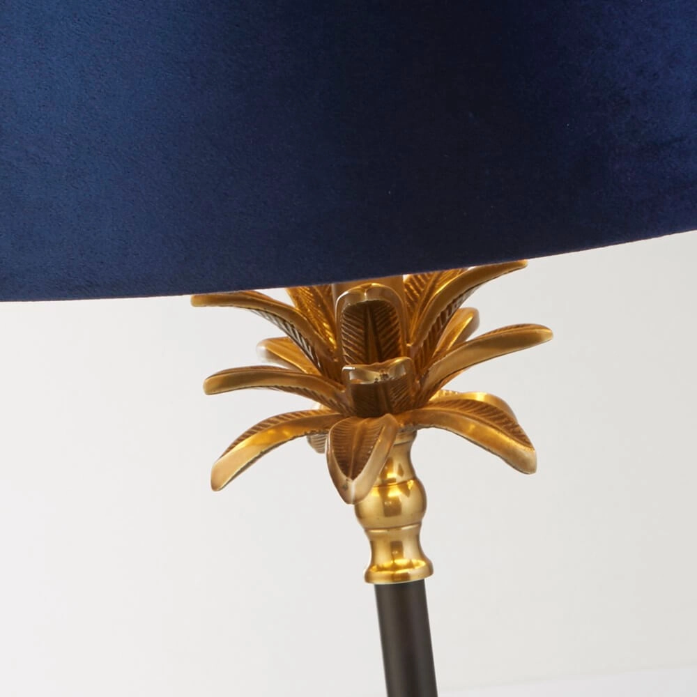 Lampe de table Palm noir avec bleu foncé Searchlight 5053423257365