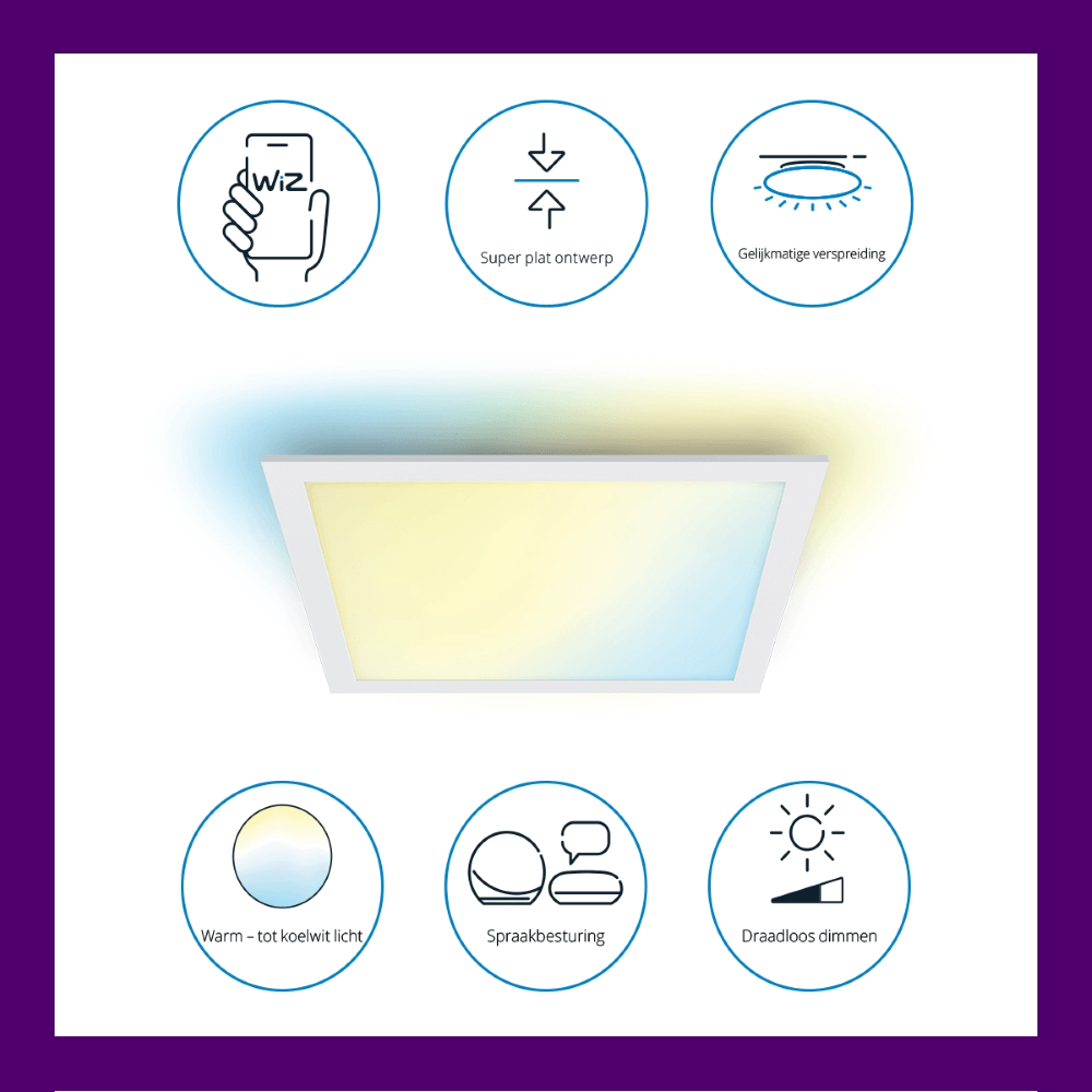 Plafonnier Panel blanc - 36W WiZ 8719514554856