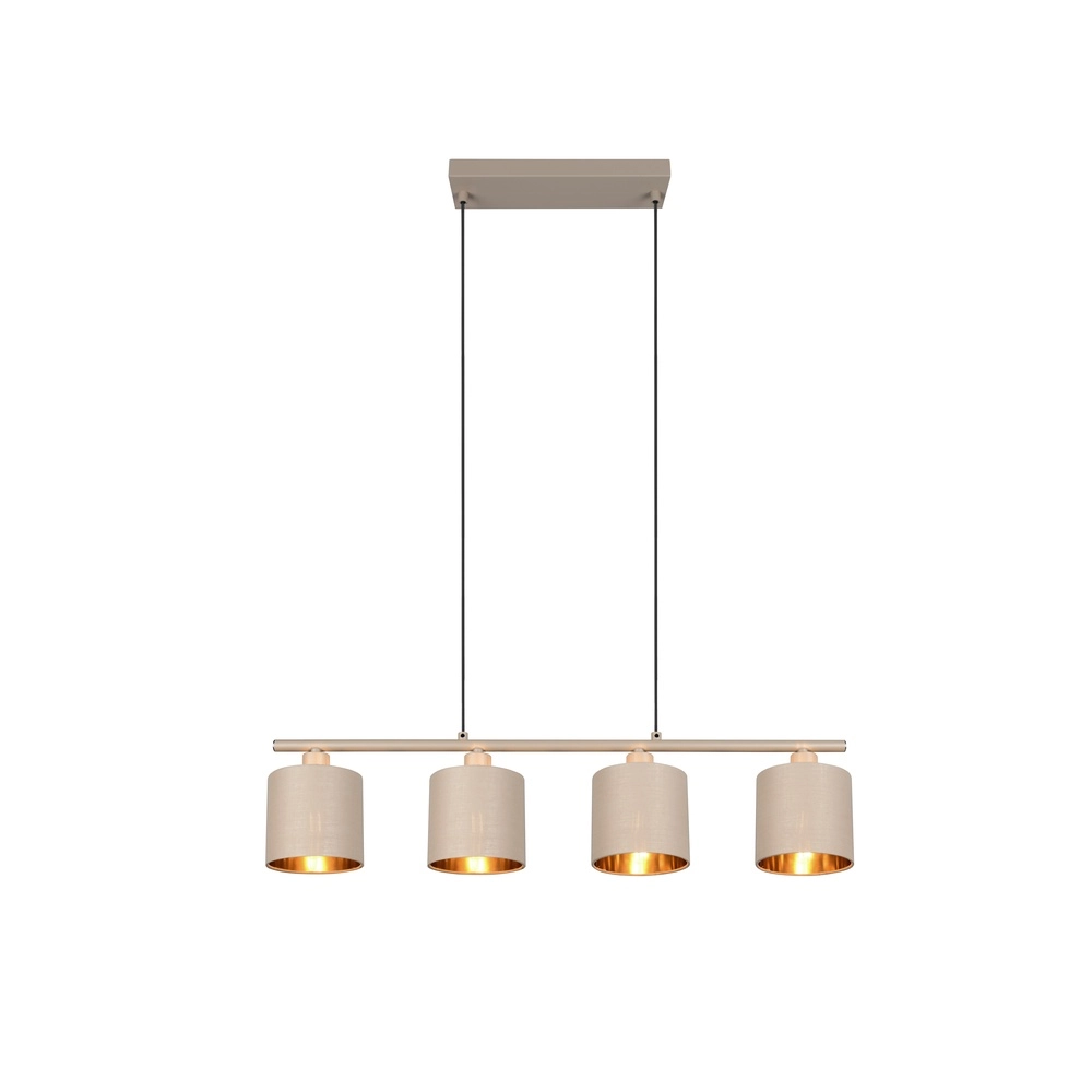 Lampe suspendue à 4 lumières Tommy brun sable Trio 4017807724165