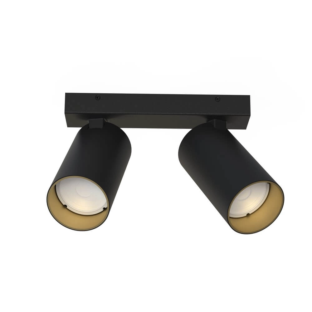 Spot en saillie 2 lumières Mono noir avec de l'or Spot en saillie 2 lumières Mono noir avec de l'or