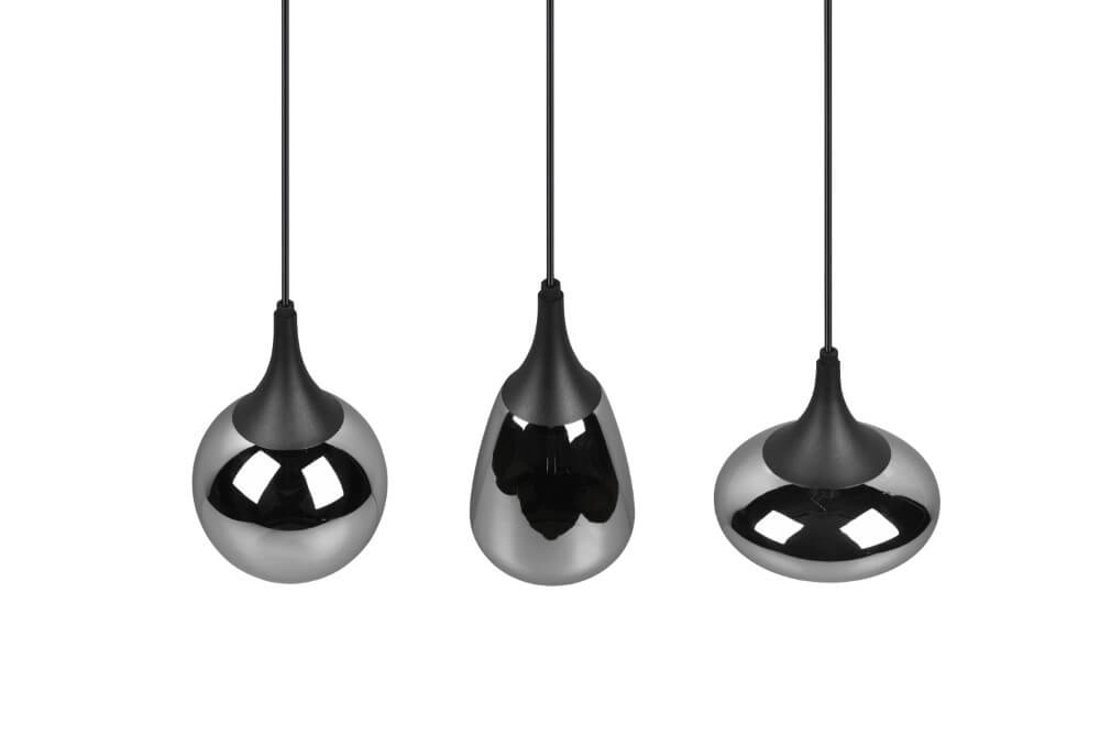 Lampe suspendue 3 lumières Lumina avec verre fumé Trio 4017807542271
