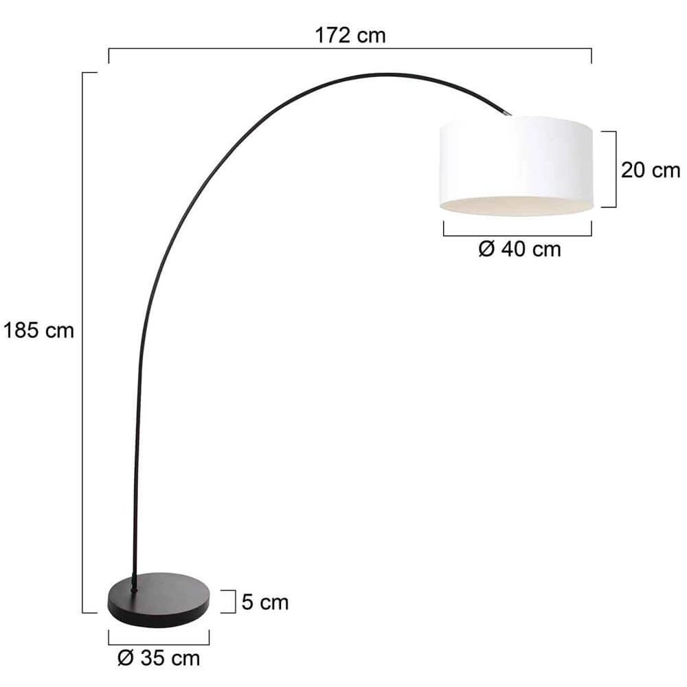 Lampe à arc Solva noir avec capuche blanche Steinhauer 8712746174687