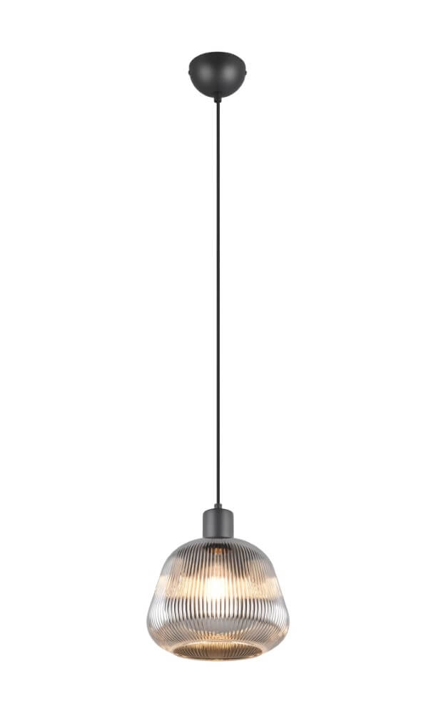 Lampe suspendue Tarifa avec verre strié Lampe suspendue Tarifa avec verre strié