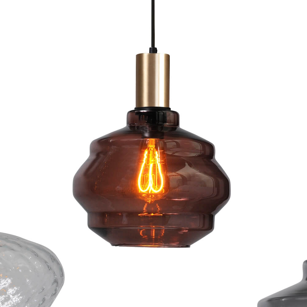 Lampe suspendue 5 lumières - dorée - Porto avec des lunettes différentes Masterlight 8718121270401