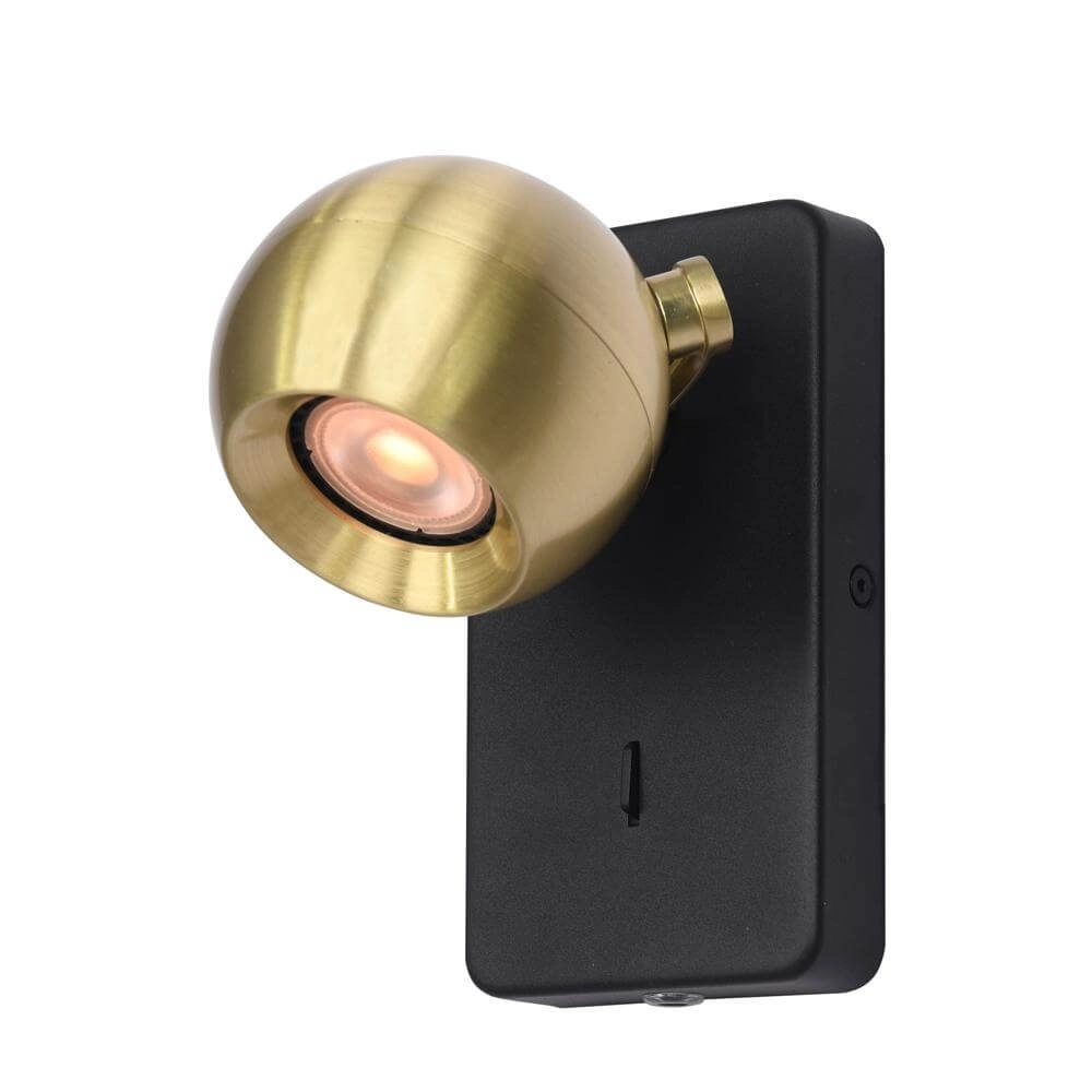 Applique murale Bolero sphère noire avec or